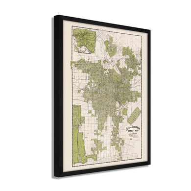 Digitally Restored and Enhanced 1909 Map of Los Angeles California - Framed Vintage Los Angeles Wall Art - Old Los Angeles Street Map - CIty & Suburban Street Map of Los Angeles CA