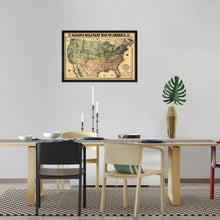 Cargar imagen en el visor de la galería, Digitally Restored and Enhanced 1862 USA Map Poster - Framed Vintage Map of USA Wall Art - Old United States Map Print - Restored Bacon&#39;s Military Map of the United States of America
