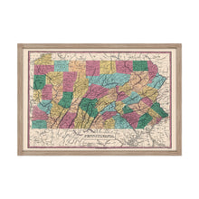 Load image into Gallery viewer, Digitally Restored and Enhanced 1829 Pennsylvania State Map - Framed Vintage Pennsylvania Map Poster - Pennsylvania Wall Art - Historic PA Map Poster - Restored Pennsylvania Map Print
