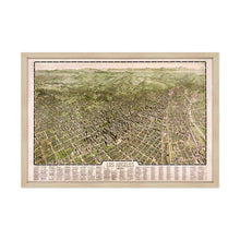 Load image into Gallery viewer, Digitally Restored and Enhanced 1909 Los Angeles City Map Print - Framed Vintage Map of Los Angeles Poster - Old Los Angeles Wall Art - Bird&#39;s Eye View Map of Los Angeles California

