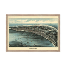 Load image into Gallery viewer, Digitally Restored and Enhanced 1910 Provincetown MA Map - Framed Vintage Cape Cod Map of Provincetown Wall Art - Old Bird&#39;s Eye View Map of Cape Cod Provincetown Massachusetts Poster
