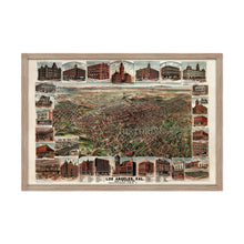 Load image into Gallery viewer, Digitally Restored and Enhanced 1891 Los Angeles City Map - Framed Vintage Map of Los Angeles - Old Map of Los Angeles CA Showing Population of City &amp; Environs Wall Art Poster
