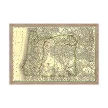 Load image into Gallery viewer, Digitally Restored and Enhanced 1876 Oregon Map Poster - Framed Vintage Oregon Map Print - Historic Oregon Wall Art - Old Map of Oregon State - Restored Indexed Map of Oregon Poster
