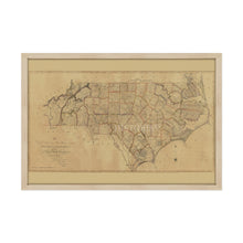 Load image into Gallery viewer, Digitally Restored and Enhanced 1808 State Map of North Carolina - Black Framed Vintage Wall Map of North Carolina - Old NC Map Poster - First Actual Survey of North Carolina Wall Art
