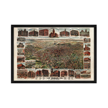 Load image into Gallery viewer, Digitally Restored and Enhanced 1891 Los Angeles City Map - Framed Vintage Map of Los Angeles - Old Map of Los Angeles CA Showing Population of City &amp; Environs Wall Art Poster
