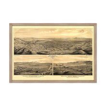 Load image into Gallery viewer, Digitally Restored and Enhanced 1877 Map of Los Angeles California - Framed Vintage Los Angeles Poster - History Map of Los Angeles Poster - Bird&#39;s Eye View of Los Angeles Wall Art

