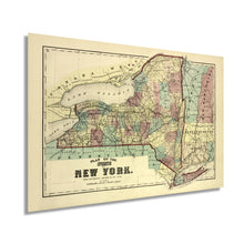 Cargar imagen en el visor de la galería, Digitally Restored and Enhanced 1875 New York State Map - Vintage Map of New York Wall Art - Historic Map of New York - New York State Poster - New York Map Art - Map of New York Poster - NY Map
