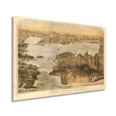 Digitally Restored and Enhanced 1876 San Francisco Bay Area Map Art - Vintage Map Wall Art - Map of Bay Area Poster - San Francisco Map Poster - San Francisco Map Art - Bay Area Wall Map