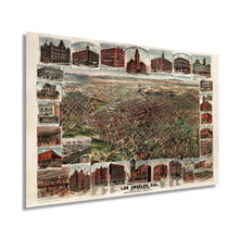 Load image into Gallery viewer, Digitally Restored and Enhanced 1891 Map of Los Angeles California -Vintage Map Wall Art - Los Angeles Map Art - Population 65,000 with Illustration and Index - Old Map Los Angeles Decor
