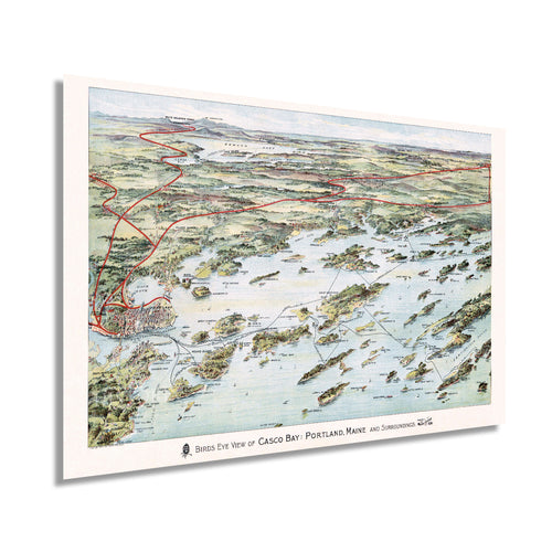 Digitally Restored and Enhanced 1906 Map of Casco Bay Portland Maine - Portland Maine Vintage Map Casco Bay Wall Art - Casco Bay Vintage Map Portland Maine Wall Art - Old Portland Maine Map