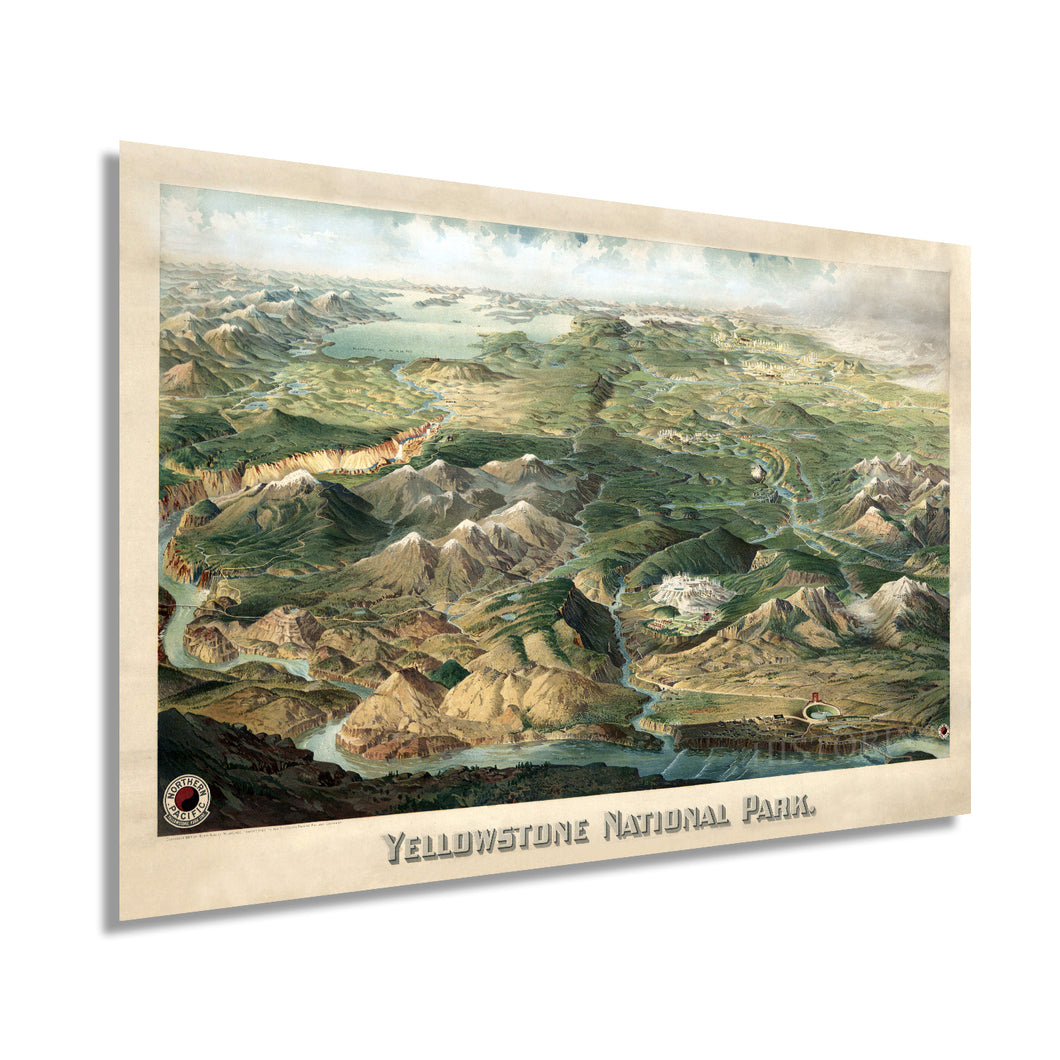 Digitally Restored and Enhanced 1904 Yellowstone National Park Poster - Vintage Map of Yellowstone Wall Art - Yellowstone National Park Map - Yellowstone Art - Yellowstone Poster