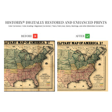 Load image into Gallery viewer, Digitally Restored and Enhanced 1862 Military Map of the United States - Vintage Map of the United States - American Civil War Map showing forts and fortifications - US Civil War Map
