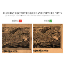 Load image into Gallery viewer, Digitally Restored and Enhanced 1882 Ithaca New York Map Print - Ithaca NY Vintage Map Wall Art - Birds Eye View Panoramic Ithaca Wall Art Wall Decor - Historic Ithaca Vintage Map
