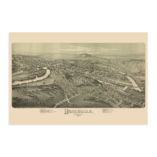 Cargar imagen en el visor de la galería, 1890 Mapa de Honesdale Pensilvania - Mapa de historia del arte de la pared de Honesdale - Mapa de la ciudad vieja de Honesdale PA Póster 
