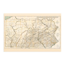 Load image into Gallery viewer, Digitally Restored and Enhanced 1792 Pennsylvania State Map - Pennsylvania Vintage Map Wall Art - Pennsylvania Wall Map - Map of Pennsylvania State - Vintage Pennsylvania Map - PA Wall Art
