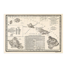 Load image into Gallery viewer, Digitally Restored and Enhanced - 1893 Map of Hawaii - Vintage Map of Hawaiian Islands Wall Art - Hawaii Vintage Map Includes Text and Statistical Data - Vintage Map Hawaii - Hawaii Map Poster
