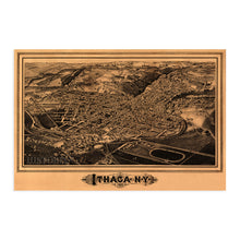 Load image into Gallery viewer, Digitally Restored and Enhanced 1882 Ithaca New York Map Print - Ithaca NY Vintage Map Wall Art - Birds Eye View Panoramic Ithaca Wall Art Wall Decor - Historic Ithaca Vintage Map
