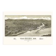 Load image into Gallery viewer, Digitally Restored and Enhanced 1884 The Dalles Oregon Map - Old The Dalles Wasco County Map of Oregon Poster - History Map of The Dalles Oregon Wall Art
