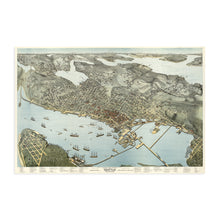 Load image into Gallery viewer, Digitally Restored and Enhanced 1891 Seattle Map Poster - Vintage Map Wall Art of Seattle King County Washington - Bird&#39;s Eye View of Seattle Map Art - Seattle Art Print - Seattle Décor
