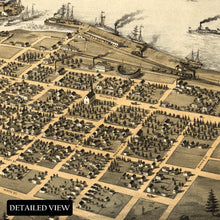 Load image into Gallery viewer, Digitally Restored and Enhanced 1867 Port Huron Michigan Map Print - Old Gratiot &amp; St Clair County Michigan Wall Map - Sarnia &amp; Point Edwards Canada Map
