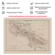 Load image into Gallery viewer, Digitally Restored and Enhanced 1890 Costa Rica Map Poster - Old Wall Map of Costa Rica Wall Art Print - History Map of San Jose Costa Rica Poster Print
