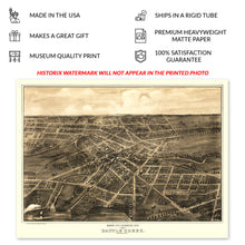 Load image into Gallery viewer, Digitally Restored and Enhanced 1870 Battle Creek Michigan Map Poster - Vintage Bird&#39;s Eye View of Battle Creek Calhoun County Michigan Wall Map Print

