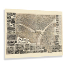 Cargar imagen en el visor de la galería, Digitally Restored and Enhanced 1900 Easton Pennsylvania &amp; Phillipsburg New Jersey Map Print - Bird&#39;s Eye View of Easton PA &amp; Phillipsburg NJ Map Poster
