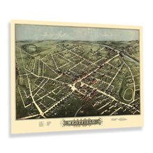 Load image into Gallery viewer, Digitally Restored and Enhanced 1875 Westfield Massachusetts Map Print - Old Bird&#39;s Eye View of Westfield Massachusetts Poster - Westfield MA Map History
