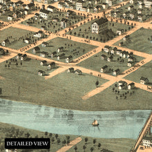 Load image into Gallery viewer, Digitally Restored and Enhanced 1868 Iowa City Map - Bird&#39;s Eye View History Map of Iowa Poster - Old Iowa City Johnson County Iowa Map Poster Print
