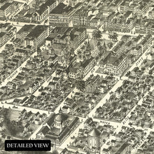 Load image into Gallery viewer, Digitally Restored and Enhanced 1875 Springfield Massachusetts Map Print - Old Bird&#39;s Eye View Map of Springfield Massachusetts Wall Art Poster
