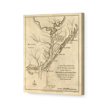 Load image into Gallery viewer, Digitally Restored and Enhanced 1781 Cape Fear River Map Canvas Art - Canvas Wrap Vintage North Carolina Wall Art - Historic Map of NC Poster - Old NC Map Poster - Restored Map of Cape Fear River
