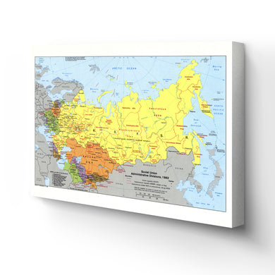 Digitally Restored and Enhanced 1983 Soviet Union Map Canvas - Canvas Wrap Vintage Map of USSR - Soviet Union History Map - Old Soviet Union Poster