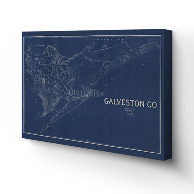 Digitally Restored and Enhanced 1935 Galveston Texas Map Canvas Art - Canvas Wrap Vintage Map of Galveston Texas - Old Poster Map of Texas - Historic Galveston Wall Art - Texas County Map Blueprint