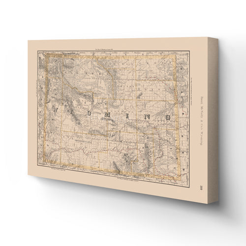 Digitally Restored and Enhanced 1891 Wyoming Map Canvas Art - Canvas Wrap Vintage Wyoming Map - History Map of Wyoming Wall Art - Old Wyoming Map Poster - Historic Wyoming State Map Print