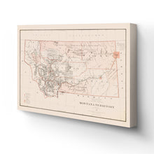 Load image into Gallery viewer, Digitally Restored and Enhanced 1879 Montana Map Canvas Art - Canvas Wrap Vintage Montana Poster - Old Montana Wall Art - History Montana Map Poster - Map of Montana Territory from Official Records
