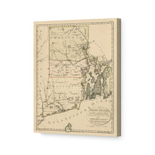 Load image into Gallery viewer, Digitally Restored and Enhanced 1797 Rhode Island Map Canvas Art - Canvas Wrap Vintage Map of Rhode Island Print - Old Rhode Island Poster - Restored State of Rhode Island Wall Art - Historic RI Map
