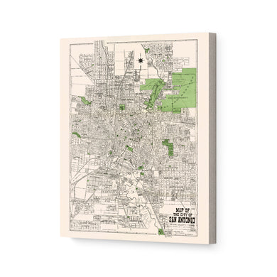 Digitally Restored and Enhanced 1924 Bexar County San Antonio Map Canvas Art - Canvas Wrap Vintage San Antonio Map Poster - Old San Antonio Wall Art - Restored Bexar County Map of San Antonio TX