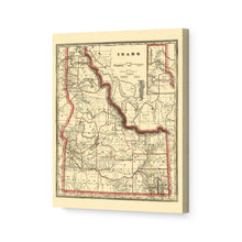 Load image into Gallery viewer, Digitally Restored and Enhanced 1896 Idaho State Map Canvas Art - Canvas Wrap Vintage Idaho Wall Art - Historic Idaho Map Poster - Old Idaho Wall Map - Township &amp; Railroad Map of Idaho Poster
