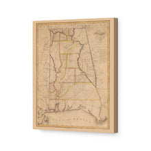 Load image into Gallery viewer, Digitally Restored and Enhanced 1819 Alabama Map Canvas - Canvas Wrap Vintage Alabama Map - Old Alabama Poster Print - History Map of Alabama Wall Art

