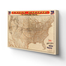 Load image into Gallery viewer, 1892 United States Map Canvas Art  - Canvas Wrap Vintage USA Map - History Map of the United States Union Pacific Wall Art Poster Print
