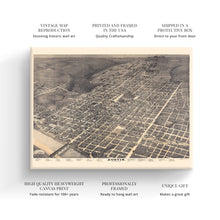 Load image into Gallery viewer, Digitally Restored and Enhanced 1887 Austin Texas Map Canvas Art - Canvas Wrap Vintage Austin TX Map Print - Old City of Austin Texas Wall Art - Bird&#39;s Eye View History Map of Austin Texas Poster
