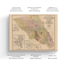 Cargar imagen en el visor de la galería, Digitally Restored and Enhanced 1900 Sonoma California Map Canvas - Canvas Wrap Vintage Sonoma CA Map Poster - Old Sonoma County California Wall Map 
