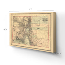 Load image into Gallery viewer, Digitally Restored and Enhanced 1862 Colorado Territory Map Canvas Art - Canvas Wrap Vintage Colorado Map Poster - History Map of Colorado Wall Art

