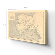 Load image into Gallery viewer, Digitally Restored and Enhanced 1909 Alaska Map Canvas Art - Canvas Wrap Vintage Alaska Map Poster - Old Alaska Wall Art - History Map of Alaska Poster - State of Alaska Map Showing Aleutian Islands
