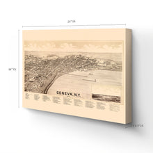 Load image into Gallery viewer, Digitally Restored and Enhanced 1893 Geneva Map Canvas - Canvas Wrap Vintage New York Map Poster - History Map of Geneva NY - Old Geneva New York Map 
