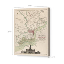 Load image into Gallery viewer, Digitally Restored and Enhanced  1777 Philadelphia Map - Canvas Wrap Vintage Map of Philadelphia - Restored City &amp; Environs Plan Philadelphia Wall Art Poster
