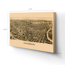 Load image into Gallery viewer, Digitally Restored and Enhanced 1891 Fort Worth Map Canvas - Canvas Wrap Vintage Fort Worth Texas Map - Old Fort Worth Wall Art - Fort Worth City TX Map History - Perspective Map of Fort Worth Poster
