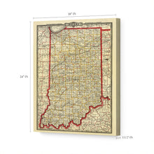 Load image into Gallery viewer, Digitally Restored and Enhanced 1888 Indiana Map Poster Canvas Art - Canvas Wrap Vintage Map of Indiana Wall Art - Old Indiana State Map Print - Restored Township &amp; Rail Road Map of Indiana State
