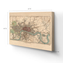 Cargar imagen en el visor de la galería, Digitally Restored and Enhanced 1815 City of London Map Canvas - Canvas Wrap Vintage London Wall Art - Old Map of London Poster - History Map of London England Wall Art - Historic London England Map
