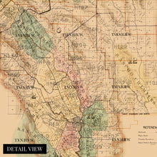 Cargar imagen en el visor de la galería, Digitally Restored and Enhanced 1895 Napa County California Map Canvas - Canvas Wrap Vintage Napa Wall Art - Old Napa California Wall Map History
